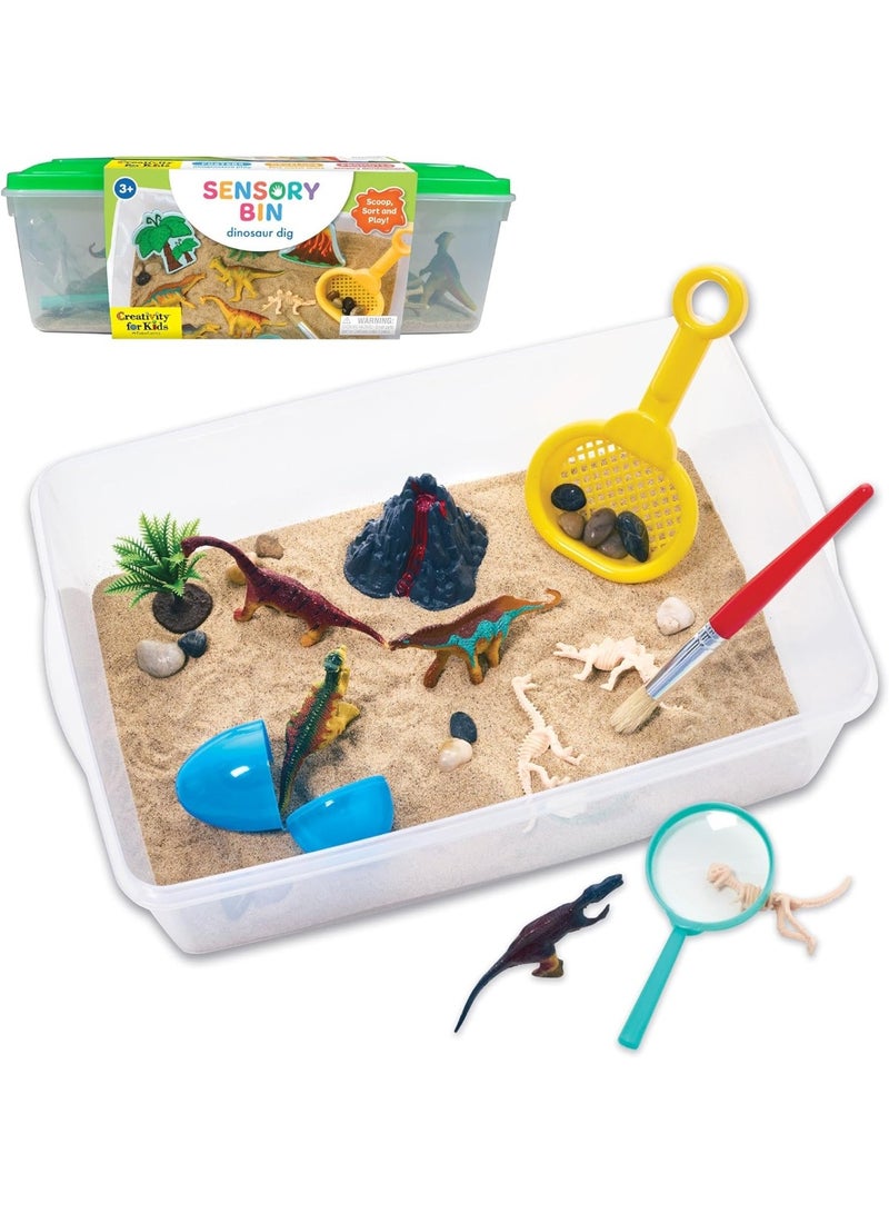 Creativity for Kids Sensory Bin: Dinosaur Dig - Toddler Sensory Toys, Sensory Bin Filler and Toddler Activities for Boys and Girls, Dinosaur Toys for Kids Ages 3-5+